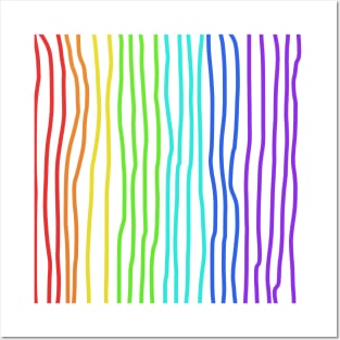 Rainbow Hand Drawn Stripes Posters and Art